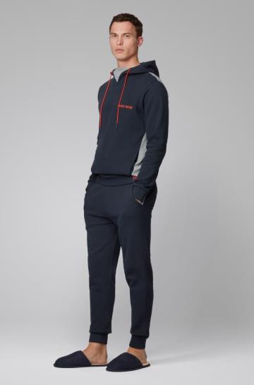 Bluza BOSS Regular Fit Loungewear Ciemny Niebieskie Męskie (Pl82640)